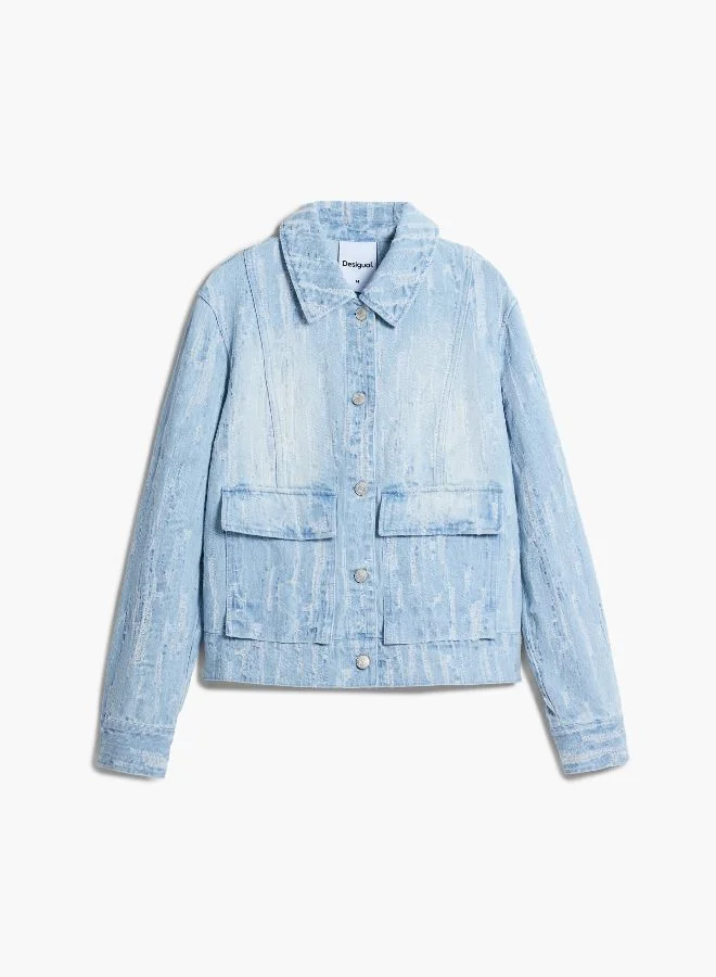 DESIGUAL Blue Denim Jacket With Pockets for Women | Best Price UAE