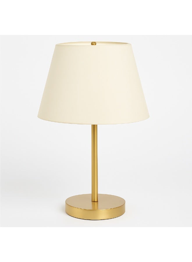 Modern Table Lamp with Gold Metal Base and Elegant Fabric Shade – Decorative Lighting for Bedroom & Living Room - Image 2