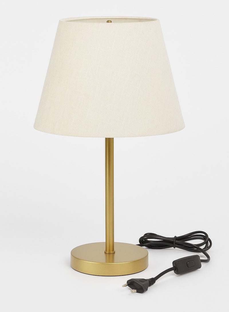 Modern Table Lamp with Gold Metal Base and Elegant Fabric Shade – Decorative Lighting for Bedroom & Living Room - Image 3