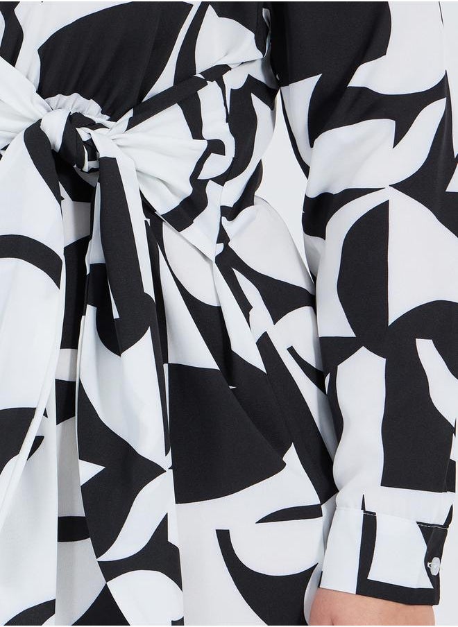 Styli Plus Size All Over Print Shirt Midi Dress  - Image 3