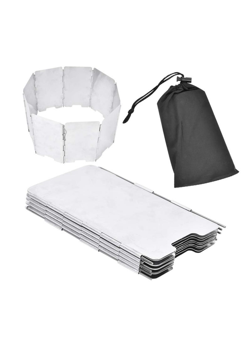 Excefore Camping Stove Windscreen Cooking Stove Windscreen Folding Portable Stove Windshield with Carrying Bag for Camping Picnic Backpacking Cooking  - Image 1