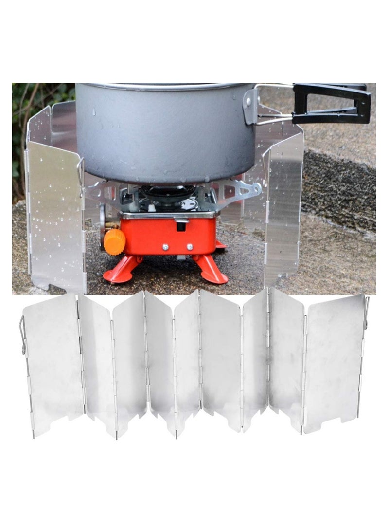Excefore Camping Stove Windscreen Cooking Stove Windscreen Folding Portable Stove Windshield with Carrying Bag for Camping Picnic Backpacking Cooking  - Image 2