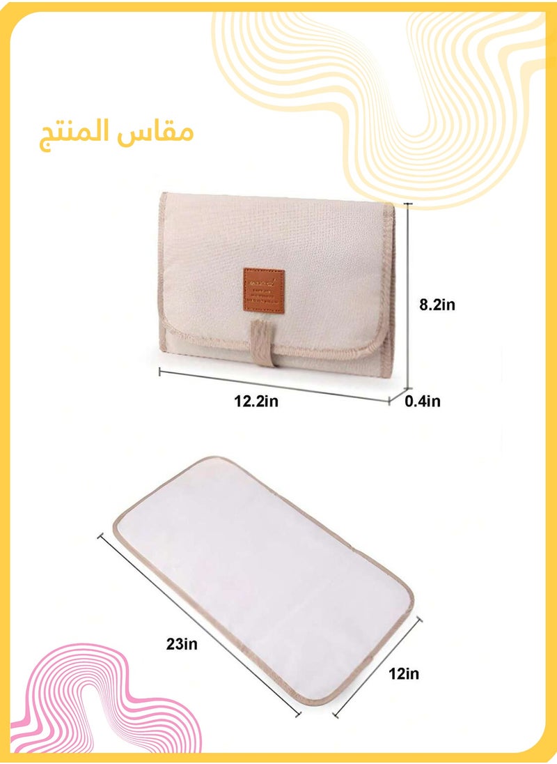 She&Little Foldable Waterproof Diaper Changing Pad, Portable Baby Changing Mat for Travel, Soft Padded Changing Table Pad for Infants (Beige)  - Image 4
