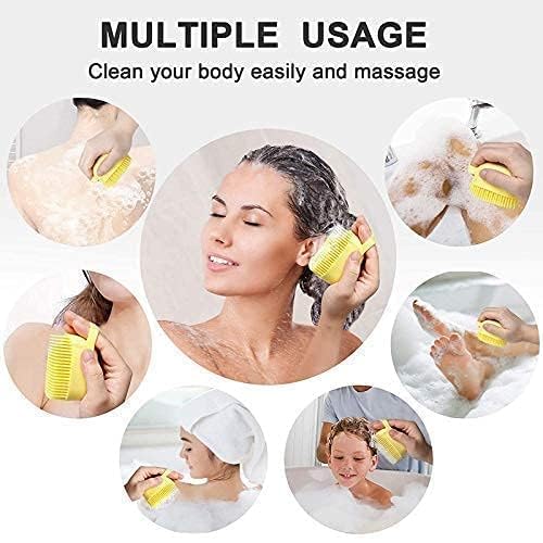 RYUK CREATIVES Body Scrubber With Shower Gel Dispenser, Soft Silicone Bristles For Deep Cleaning, Scalp Massage, Dead Skin Removal, Exfoliating Bath Brush, Loofah (Multicolor) (Pack of 1) - Image 5