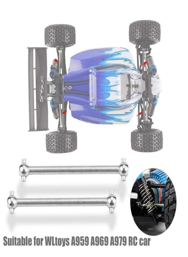 Dilwe RC Car Drive Shaft, 2Pcs Metal Dog Bone Drive Shaft for WLtoys A959 A969 A979 RC Car Upgrade Accessory Parts - Image 2