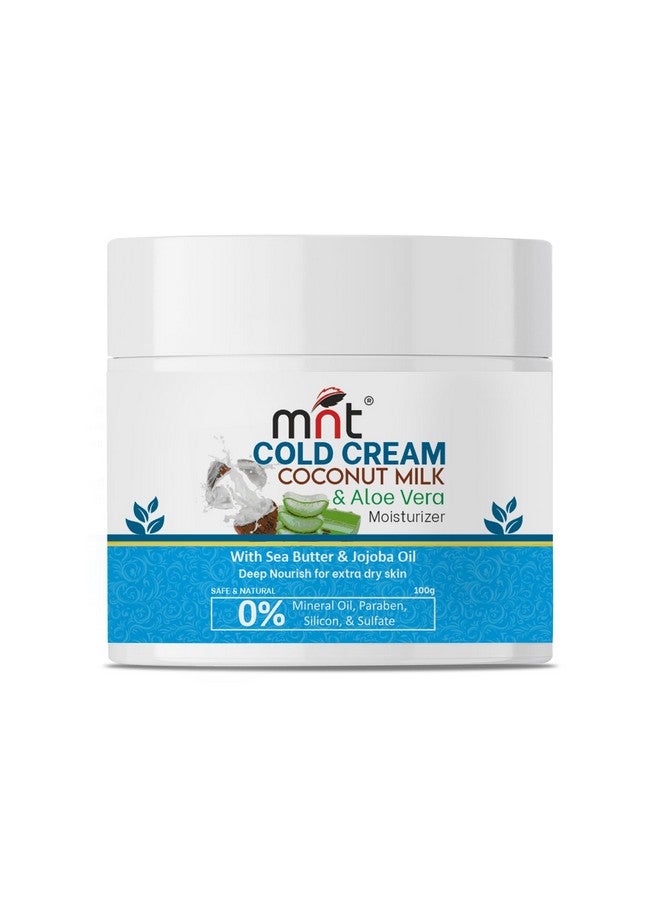 MNT Coconut Milk & Aloe Vera Cold Cream Moisturizer For Face Hand And Body Winter Cream For Dry Skin With Vitamin E For Men & Women 100 G