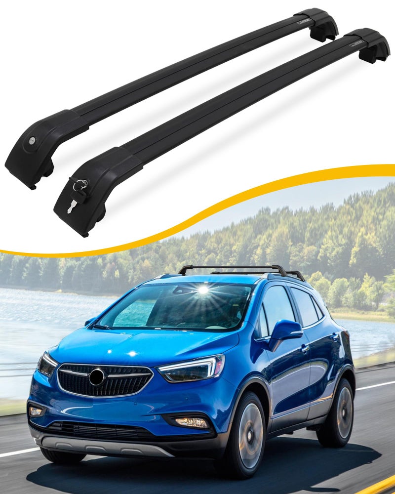 EZREXPM Roof Rack Cross Bars Fit for Buick Encore 2013 2014 2015 2016 2017 2018 2019 2020 2021 2022 Luggage Lockable Crossbars Carrier Cargo Bar Accessories with Flush Side Rails
