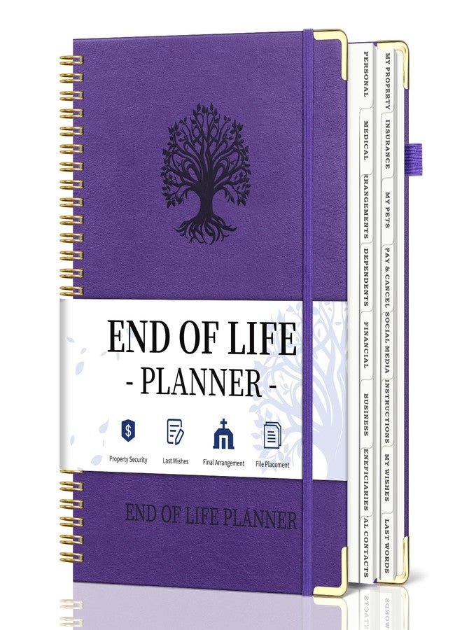 Blugool End of Life Planner, Spiral Estate Planning Organizer with Tabs for Senior, I'm Dead Now What Planner for Final Arrangements & Important Affairs with Large Print, 7.9"x10.4", Purple - Image 1