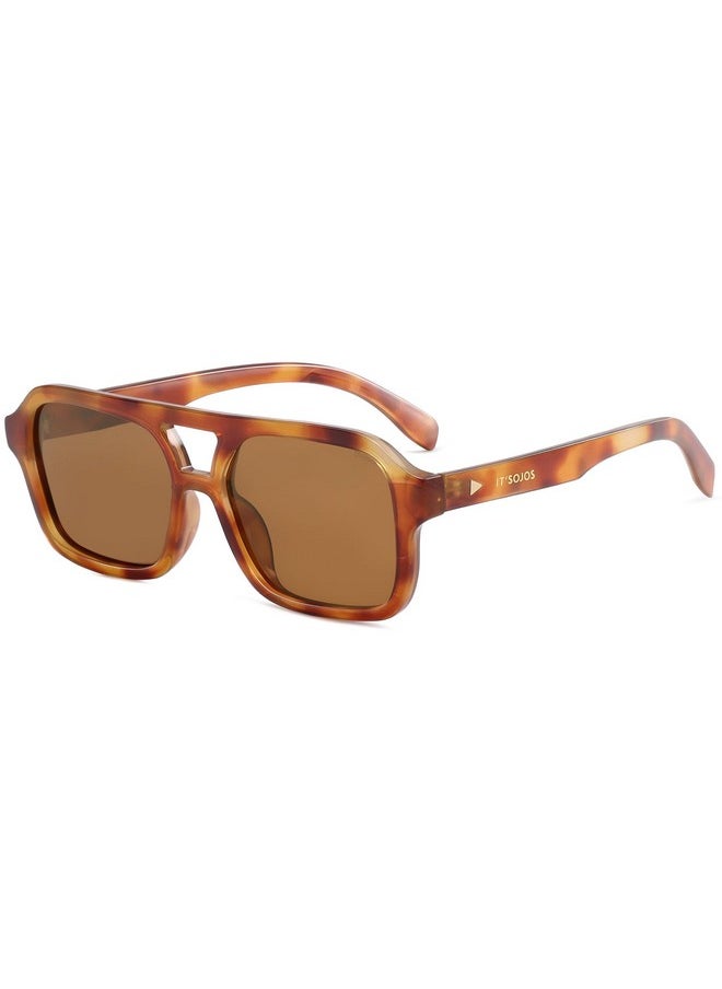 Sojos Retro Aviator Sunglasses For Womens Mens Polarized Trendy Rectangle Designer Inspired Shades 80S 90S Sun Glasses Sj2342  - Image 1