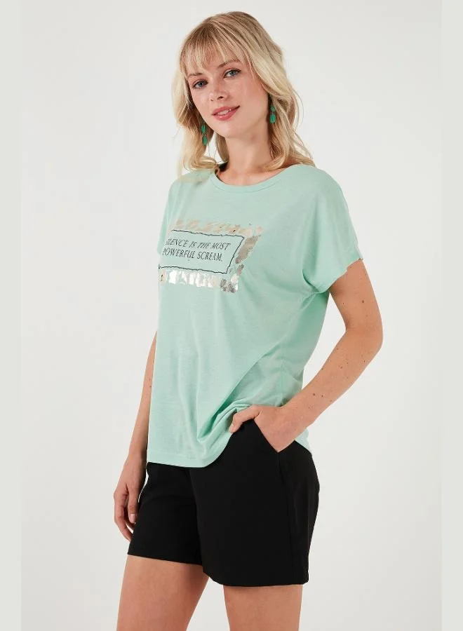 Lela Lela Printed Crew Neck Regular Fit T-Shirt Women's T-Shirt 6671007