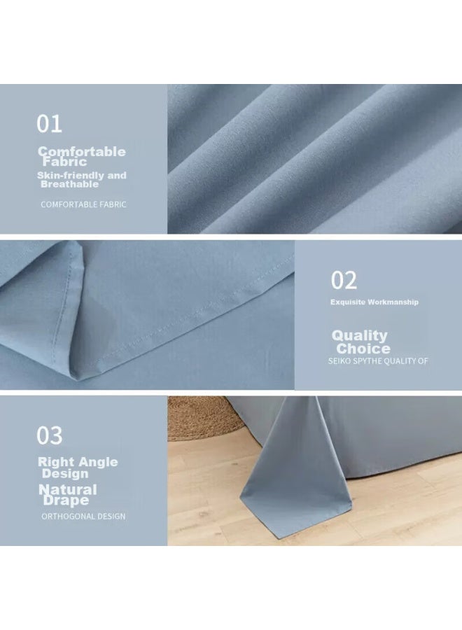 Avivi Aiwei Single Bed Sheet, Bed Cover For Single Student Dormitory Mattress Protector, Denim Blue, 180*230cm - Image 2