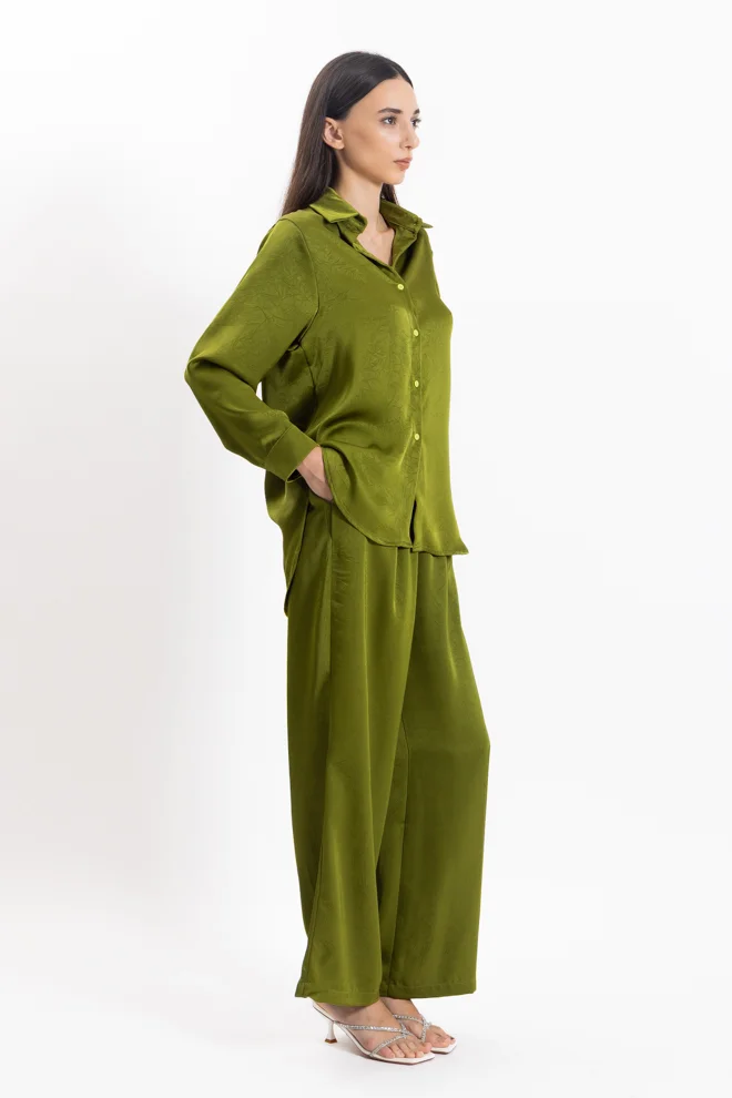 شايبس TEXTURED SATIN SHIRT SET