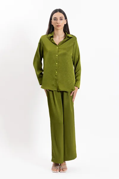 شايبس TEXTURED SATIN SHIRT SET