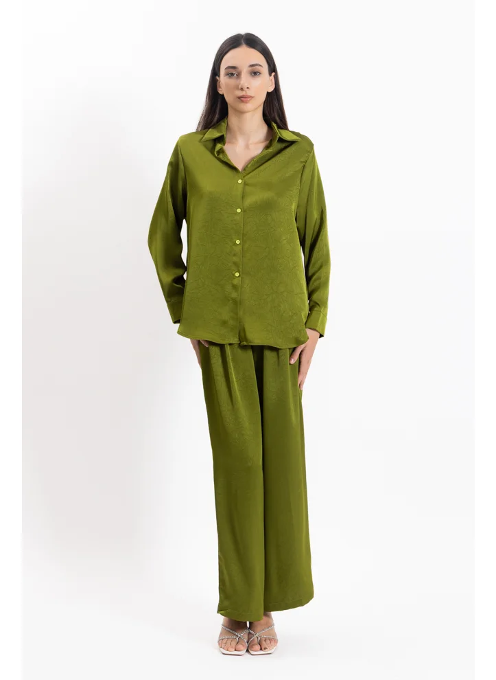 شايبس TEXTURED SATIN SHIRT SET