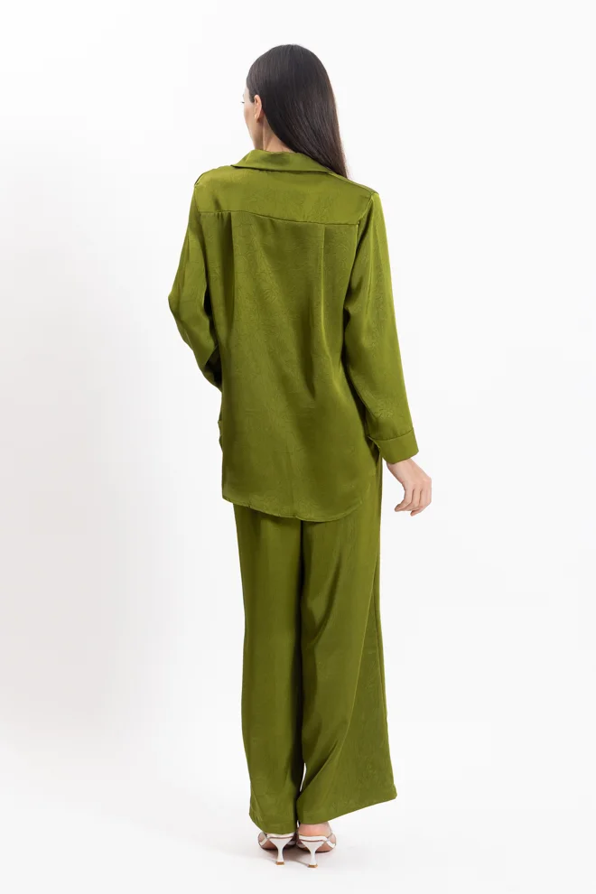شايبس TEXTURED SATIN SHIRT SET
