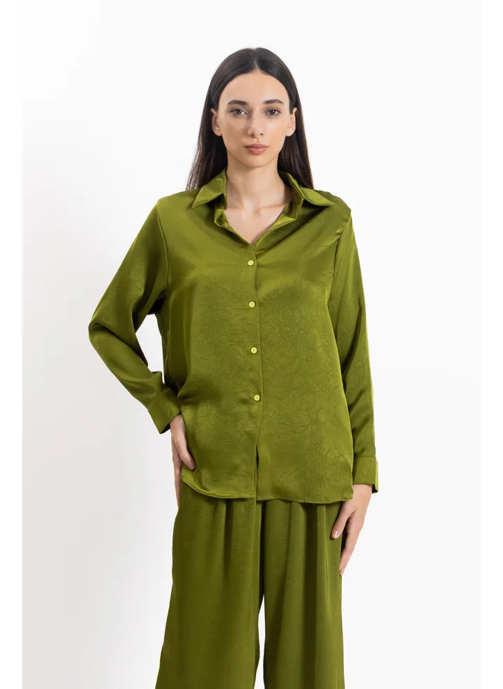 شايبس TEXTURED SATIN SHIRT SET