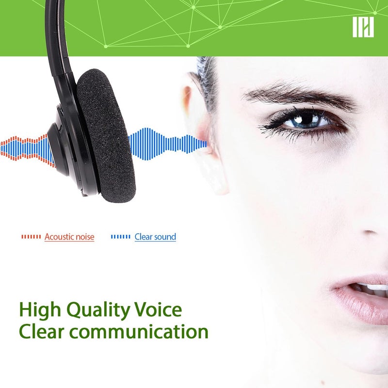 IPD Phone Headset for Office and Call Center Wired QD to RJ9, IPH-210 monaural-Compatible with Polycom VVX,Avaya,Nortel,NEC,Fanvil,Mitel landline Phones - Image 3