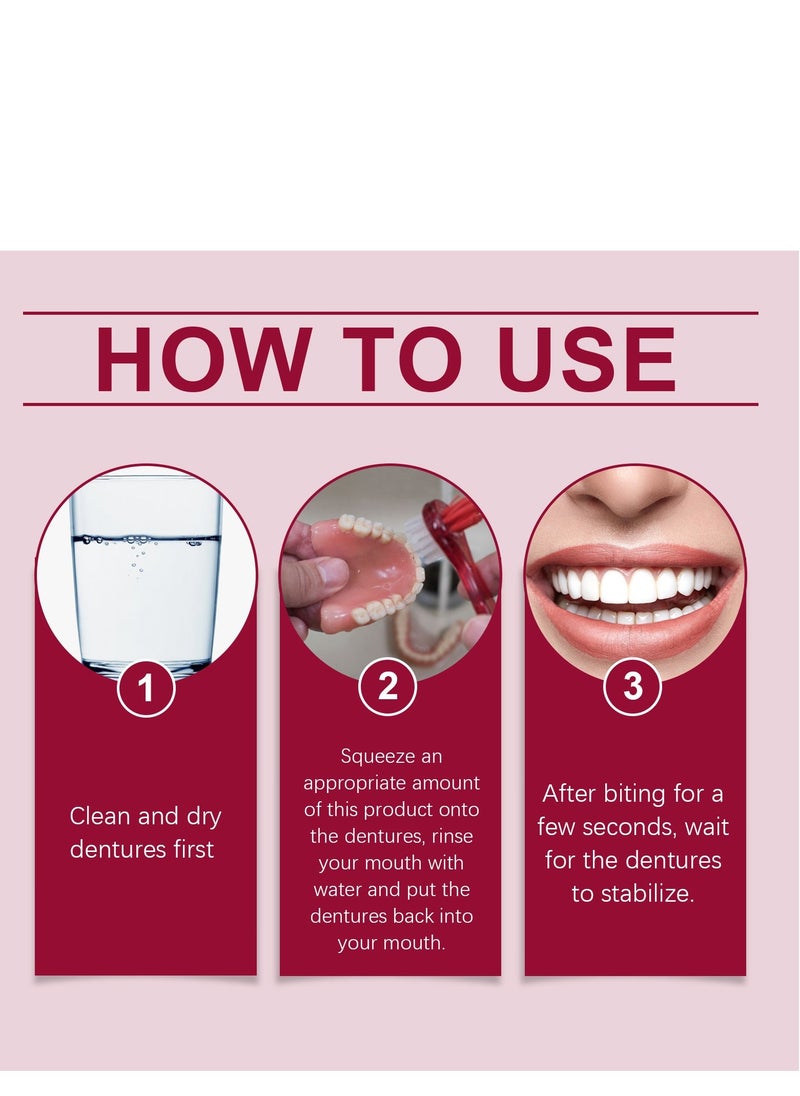 Thermoplastic Denture Adhesives, Fixed Denture Adhesives, Refitting and Tightening Loose Upper and Lower Dentures and Partial Dentures, Dental Adhesives for Dentures 28g - Image 4