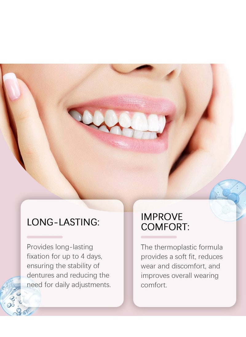 Thermoplastic Denture Adhesives, Fixed Denture Adhesives, Refitting and Tightening Loose Upper and Lower Dentures and Partial Dentures, Dental Adhesives for Dentures 28g - Image 5