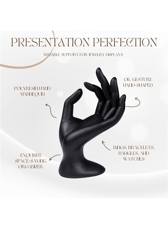 Hand Jewelry Holder Female Mannequin Hands Holder for Bracelet, Watch, Hand Ring Holder for Jewelry, Mannequin Arm Form Model, Black  - Image 4