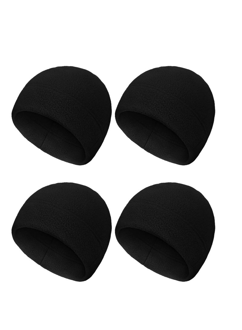Generic 4 Pcs Skull Caps Winter Warm Watch Cap Soft Polar Fleece Beanie Hat Thick Windproof Outdoor Skull Cap for Men Women - Image 1