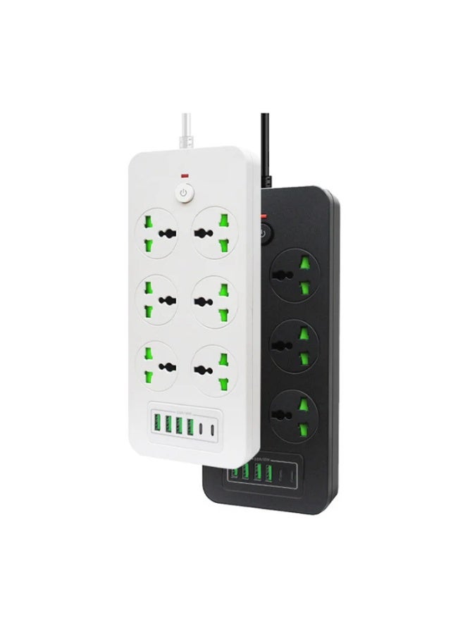 PROMASS 2500W Anti-Static Power Socket with 6 Universal Outlets, 4 USB Ports, and 2 Type-C PD Ports - Defender Series - Image 2
