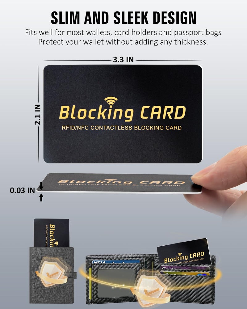 Schembo RFID Blocking Card,Contactless NFC Debit Credit Card Passport Protector, One Card Protects Entire Wallet/Purse for Men & Women, Smart Slim Design Perfectly Fits in Wallet/Purse (4Pack Black) - Image 5