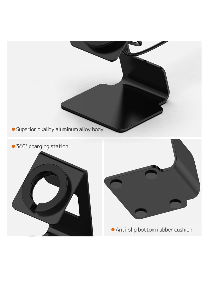 SYOSI Charging Stand Compatible for Google Pixel Watch 3 / Pixel Watch 2, Charger Stand Aluminum, Metal Dock for Fitbit Ace LTE Charger Pixel Watch 3 Charger for Google Pixel Watch 3 Accessories - Black  - Image 3