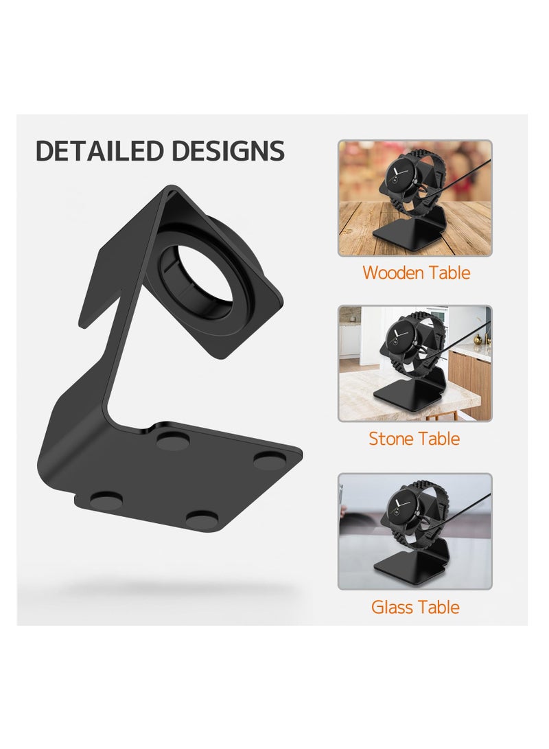 SYOSI Charging Stand Compatible for Google Pixel Watch 3 / Pixel Watch 2, Charger Stand Aluminum, Metal Dock for Fitbit Ace LTE Charger Pixel Watch 3 Charger for Google Pixel Watch 3 Accessories - Black  - Image 4