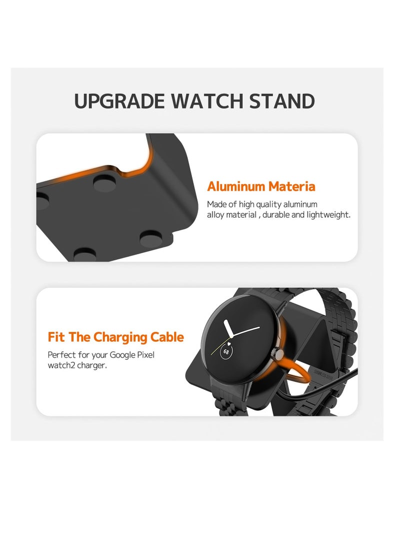 SYOSI Charging Stand Compatible for Google Pixel Watch 3 / Pixel Watch 2, Charger Stand Aluminum, Metal Dock for Fitbit Ace LTE Charger Pixel Watch 3 Charger for Google Pixel Watch 3 Accessories - Black  - Image 5
