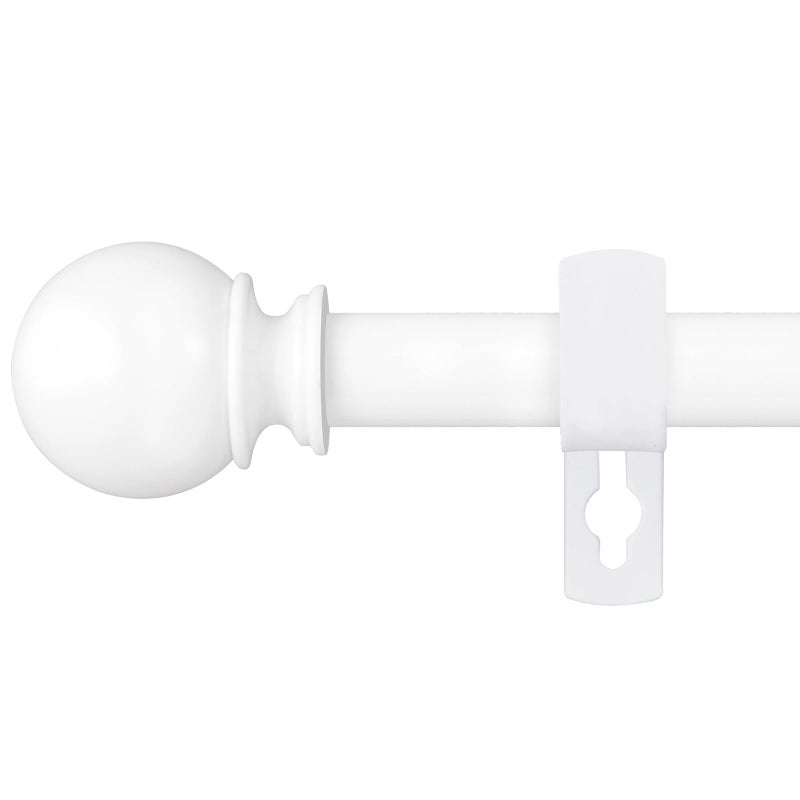 Poskena Curtain Rod Set for Windows 28 to 60 Inch - 5/8â€ White Heavy Duty - Decorative Window Curtains Rod with Brackets for Kitchen, Bathroom, Sliding Cafe Curtain Rods Door(2.4-5 Feet) - Image 1