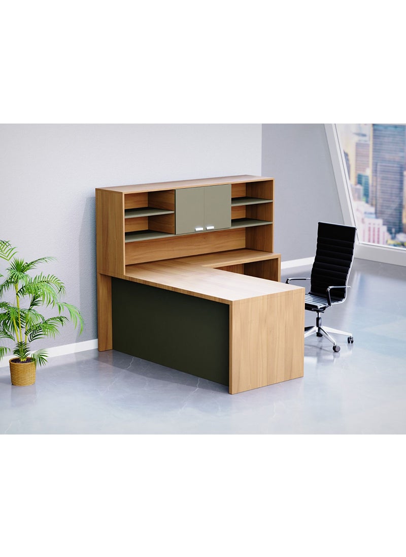 Mahmayi Mahmayi Natural Dijon Walnut-Lava Grey ED-LDN-LG Executive Desk  - Image 1