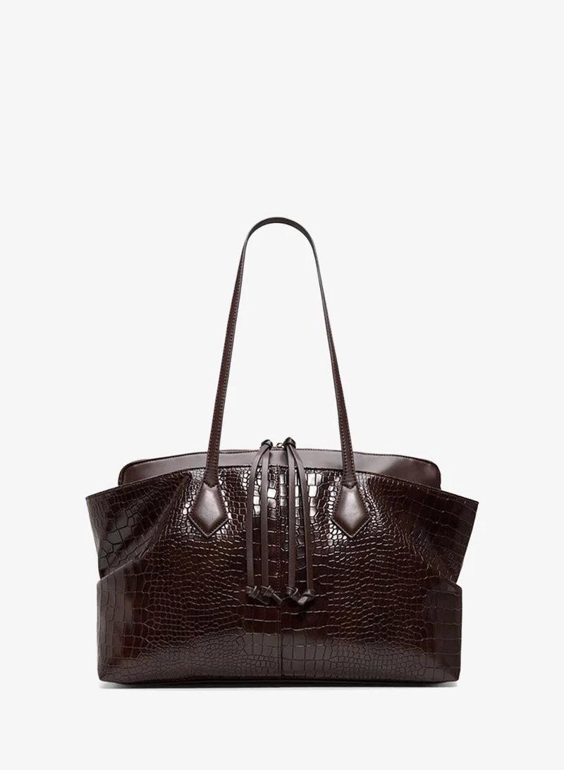 Emilina Ladies Brown Tote Bag