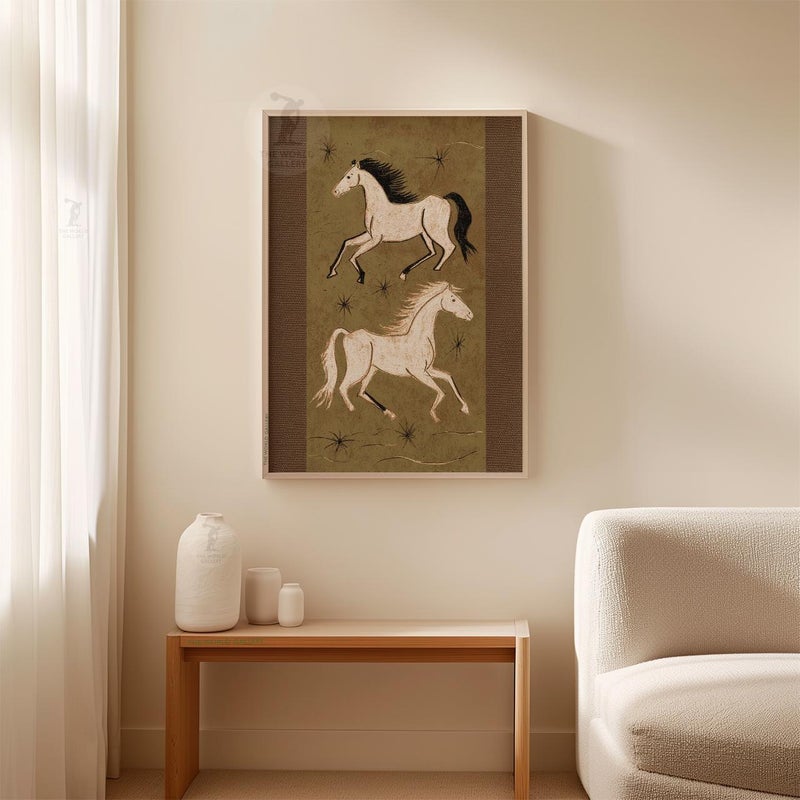 TNESSENTIAL Celestial Horse Poster | Folk Art Star Wall Art | Mystical Animal Illustration Print - Image 3