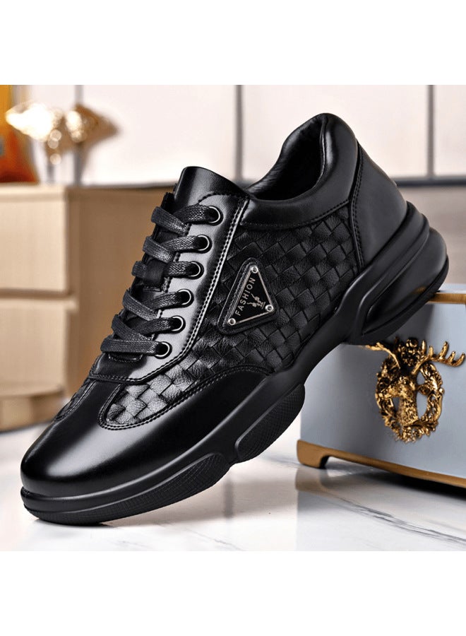Spring New Casual Comfortable Trendy All-match Men's Board Shoes Trendy Breathable Sports Leather Shoes Wear-resistant Men