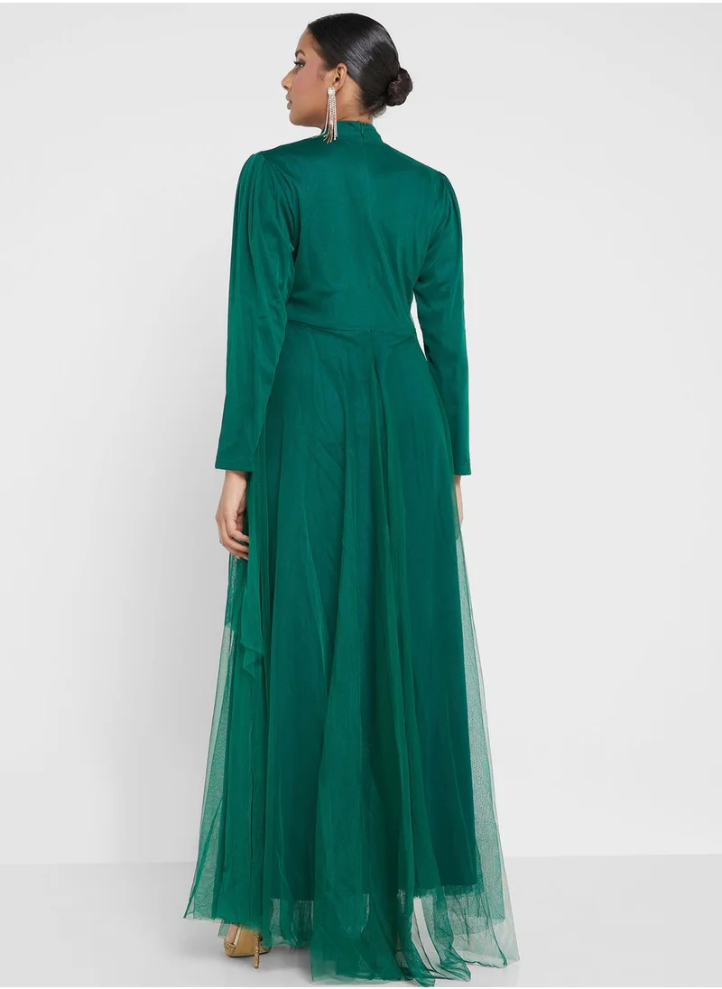 Khizana Waist Detail Tulle Dress
