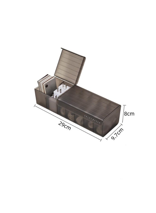 Data Cable Organizer Box with 7 Compartments for USB Cords and Electronic Accessories - Image 4