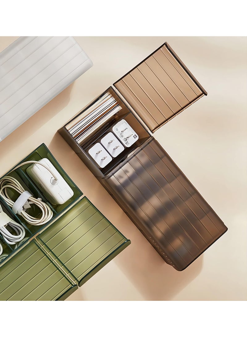 Data Cable Organizer Box with 7 Compartments for USB Cords and Electronic Accessories - Image 3