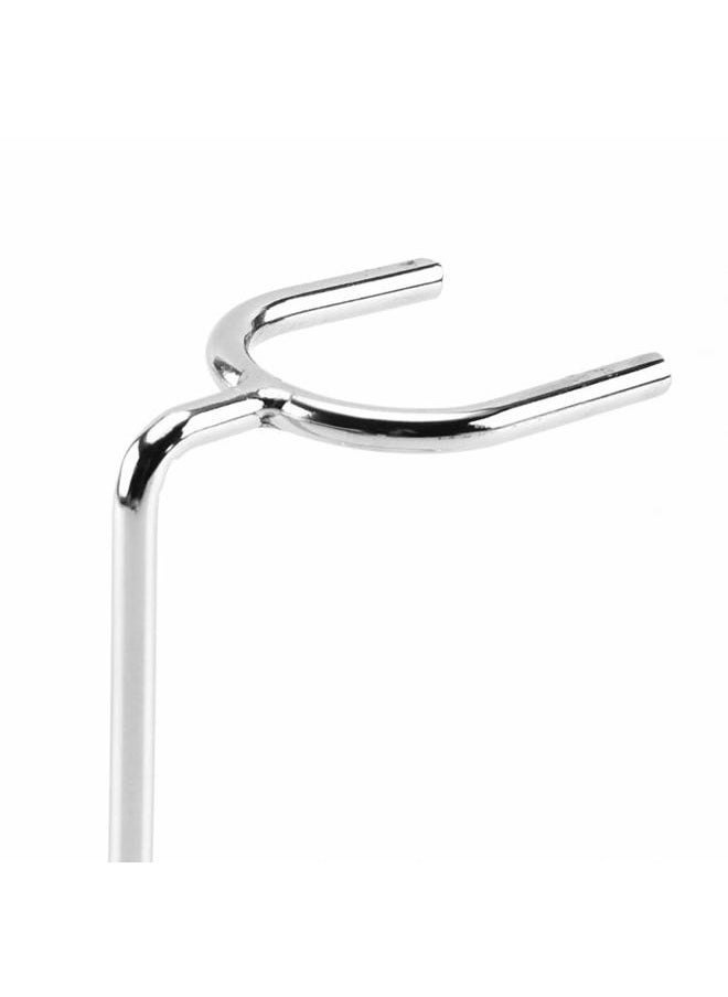 esowemsn 1PC Silver Stainless Steel Razor Holder Stand Brush Shaving Holder Safety Men's Shaving Razor Brush Stand with Non-slip Base  - Image 5