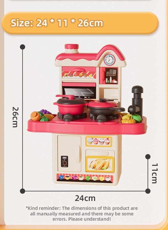 مجموعة ألعاب مطبخ تظاهرية، مجموعة محاكاة طبخ صغيرة للأطفال، مجموعة ألعاب مطبخ صغيرة للأطفال، محطة تفاعلية للطبخ التظاهري للأطفال الصغار، مجموعة ألعاب مطبخ للأطفال مع حوض لعب، بخاخ، ضوء وصوت واقعيين، مع أدوات مطبخ ونموذج فاكهة للبنات والأولاد. - Image 2
