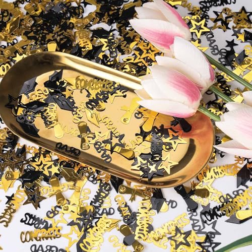 KALOR Gold and Black Graduation Confetti 2025, 1000 Pcs Grad Confetti Class of 2025 Party Table Centerpiece for 2025 Graduation Party Supplies - Image 5