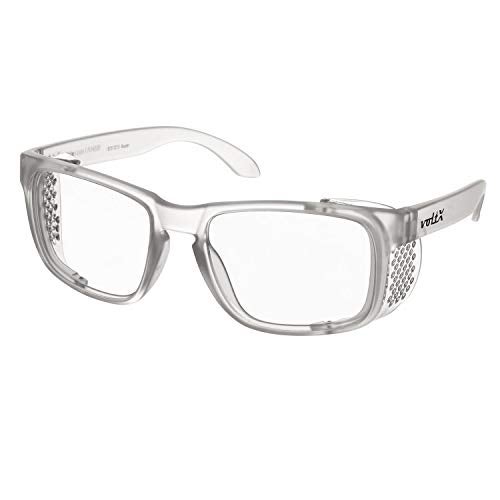 voltX 'Crystal' Full Lens Magnified Reading Safety Glasses, ANSI Z87.1+ & CE EN166F, (+1.0 Dioptre, Clear Lens) - Anti Fog Coated UV400 Lens - Image 1