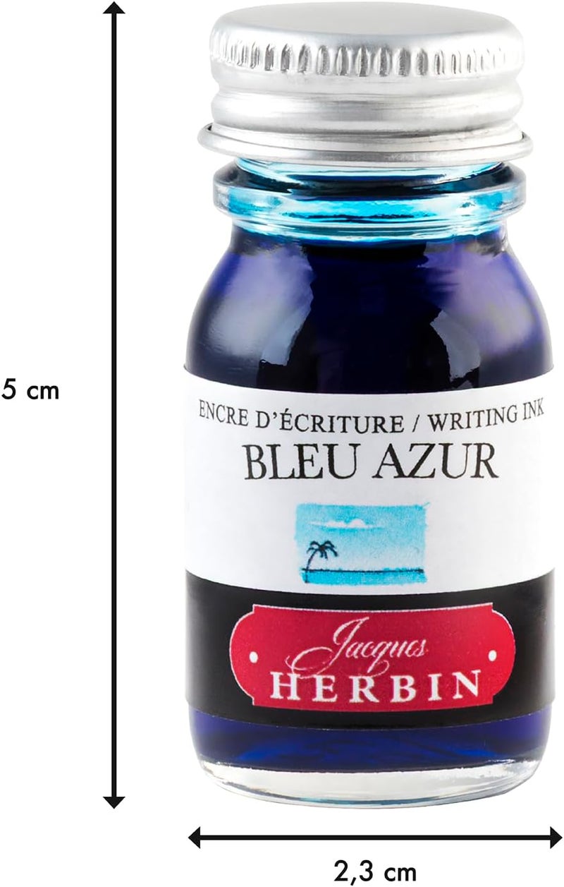 Jacques Herbin Herbin J. Fountain Pen Ink - 10 ml Bottled - Bleu Azur - Image 1