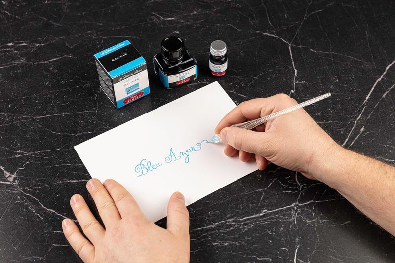 Jacques Herbin Herbin J. Fountain Pen Ink - 10 ml Bottled - Bleu Azur - Image 5