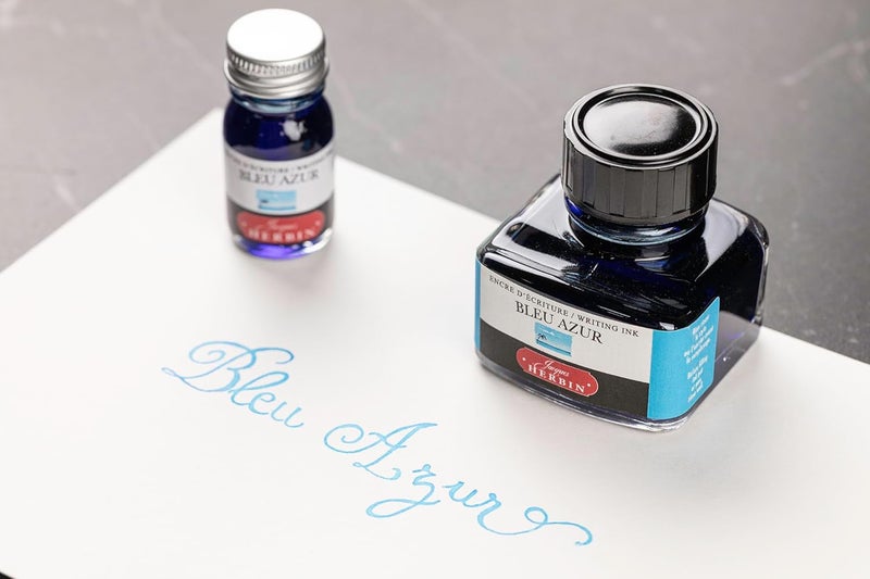 Jacques Herbin Herbin J. Fountain Pen Ink - 10 ml Bottled - Bleu Azur - Image 3