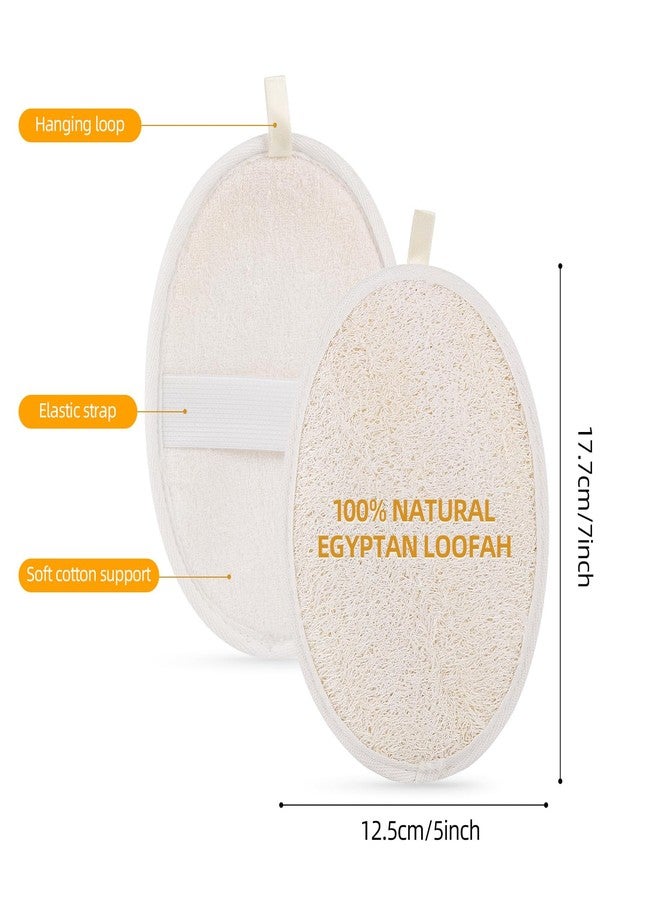 Ohlove Natural Loofah Exfoliating Body Scrubber, 4 Pcs 7x5 Inch Bath Shower Loofah Body Sponge for Men and Women - Image 2