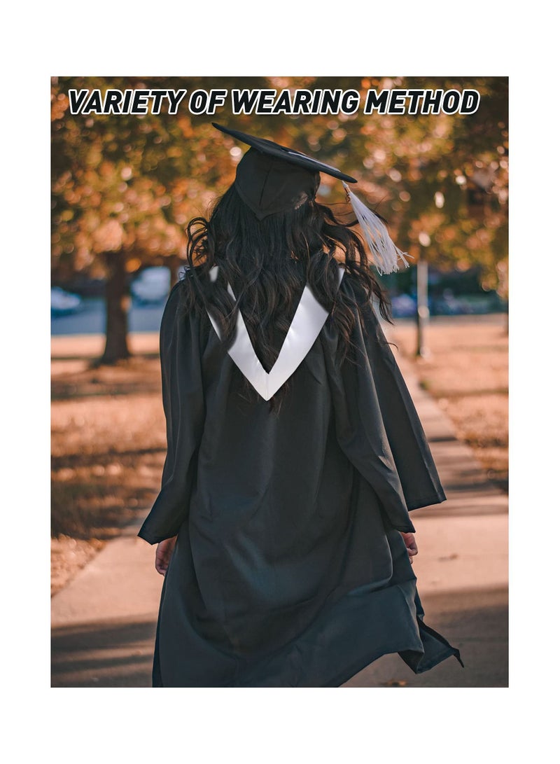 NIBEMINENT Graduation Stole, 2PCS Unisex Plain Graduate Honor Stole Sash for Adults, - Image 3