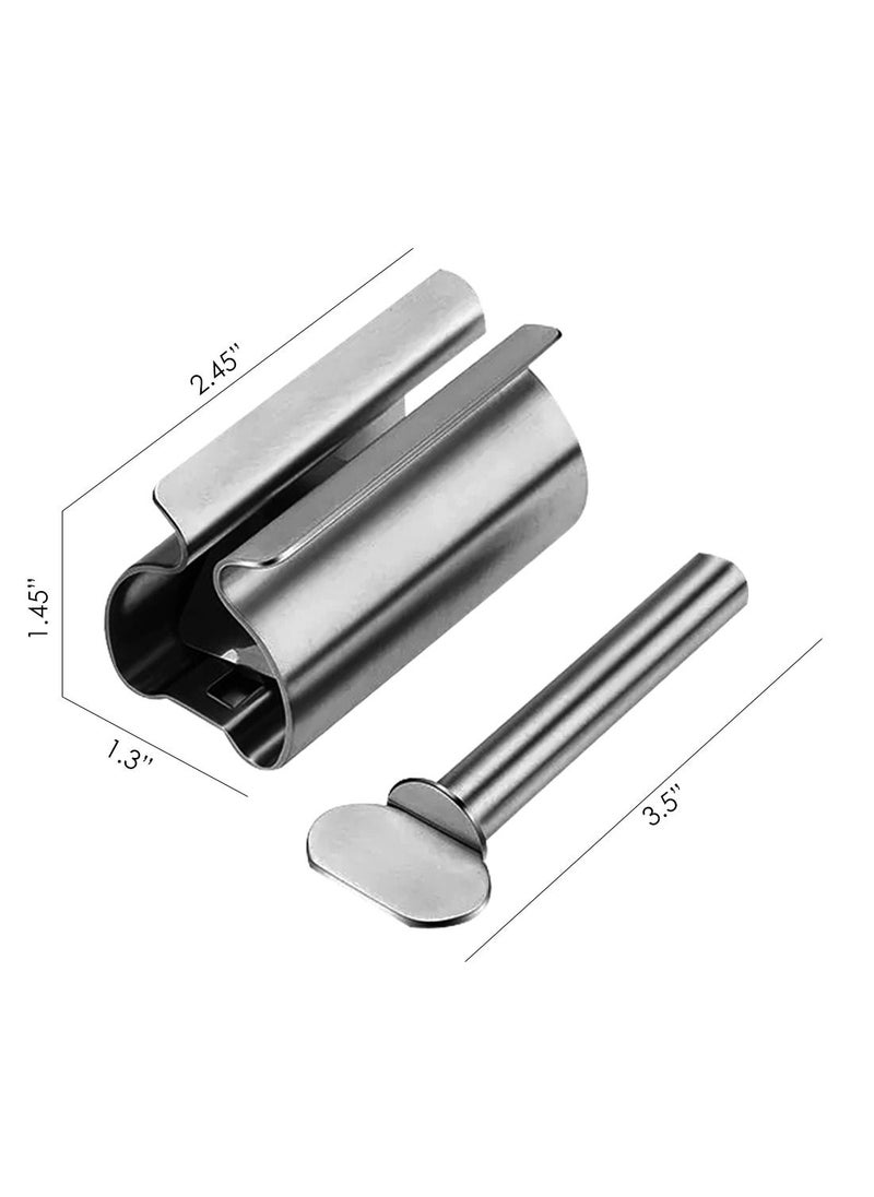 AIWANTO 2-Pack Metal Toothpaste Squeezer – Premium Tube Roller Dispenser for Bathroom | No Waste, Easy Twist, Fits All Tubes | Durable Stand for Toothpaste, Creams & More  - Image 2