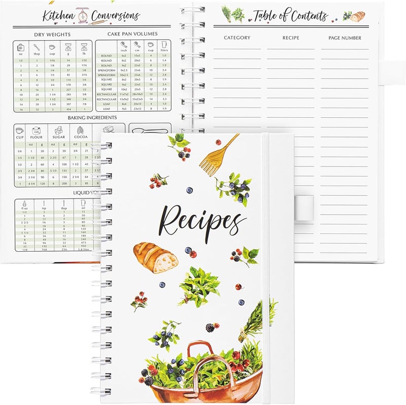 Outshine Blank Recipe Book to Write in Your Own Recipes 6x9 Fresh Greens, Recipe Book,Recipe Binder, Recipe Book Blank, Recipe Notebook, Cookbook Binder, Recipe Journal, Blank Cookbook - Image 2