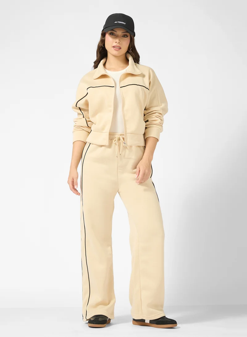Ginger Zip Up Contrast Trim Detail Tracksuit
